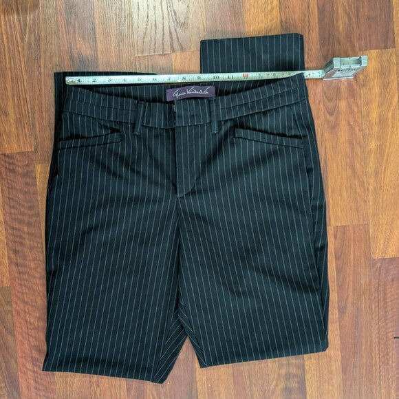 Gloria Vanderbilt Black Pinstripe Haven Trousers Size 6  Work Dress Pants - Picture 1 of 6